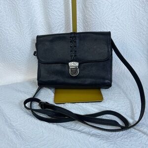 Patricia Nash Black and Brown Leather Bag
